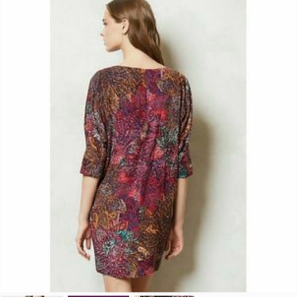 Anthropologie Edme & Esyllte Chromatique Abstract Shift Dress Boho Large - Picture 4 of 16